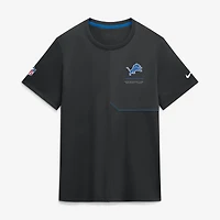Men's Nike  Black Detroit Lions Sideline UV Dri-FIT Coaches Shirt