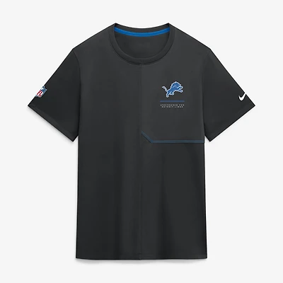 Men's Nike  Black Detroit Lions Sideline UV Dri-FIT Coaches Shirt
