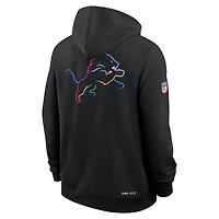 Men's Nike Black Detroit Lions Tall 2025 NFL Crucial Catch Sideline Standard Issue Dri-FIT Hoodie