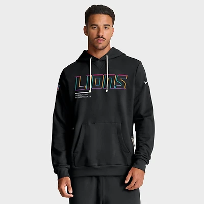 Men's Nike Black Detroit Lions Tall 2025 NFL Crucial Catch Sideline Standard Issue Dri-FIT Hoodie