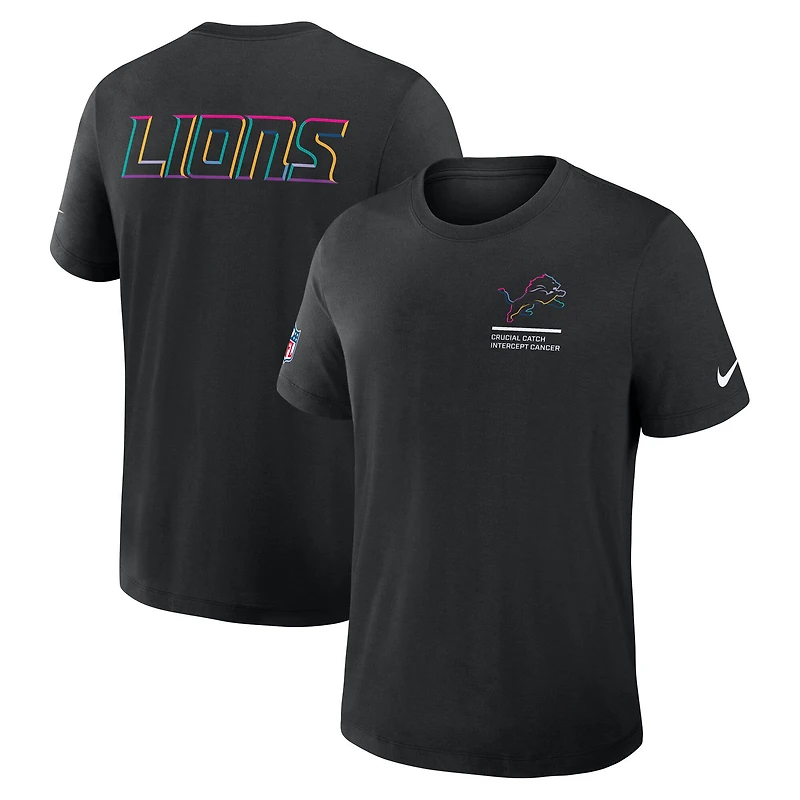 Men's Nike Black Detroit Lions Tall 2025 NFL Crucial Catch Tri-Blend Dri-FIT T-Shirt
