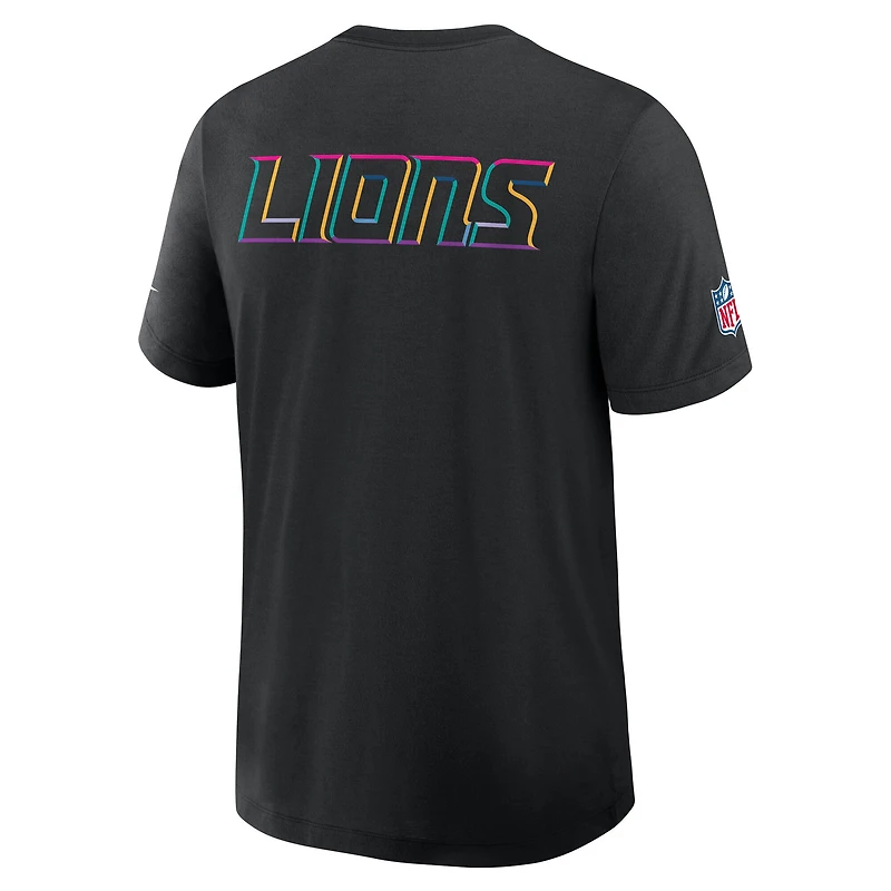 T-shirt Nike noir Detroit Lions Tall 2025 NFL Crucial Catch Tri-Blend Dri-FIT pour homme