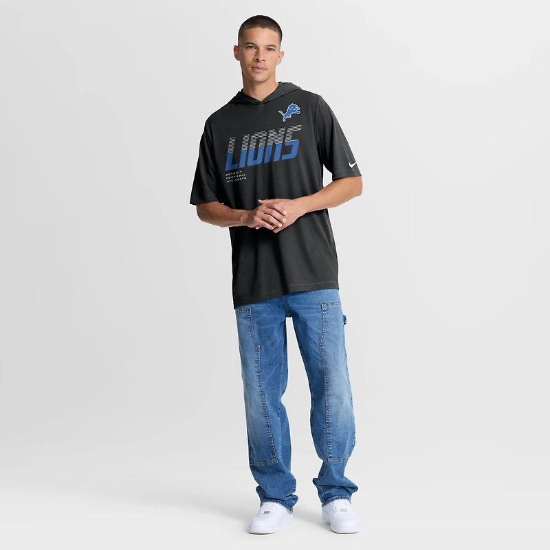 Men's Nike Black Detroit Lions Tri-Blend Hooded T-Shirt