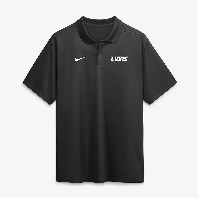 Polo Nike Dri-FIT Victory pour homme, noir, avec logo Detroit Lions.