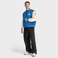 Blouson aviateur Nike bleu/crème Detroit Lions Rewind Legacy à boutons-pression pour homme