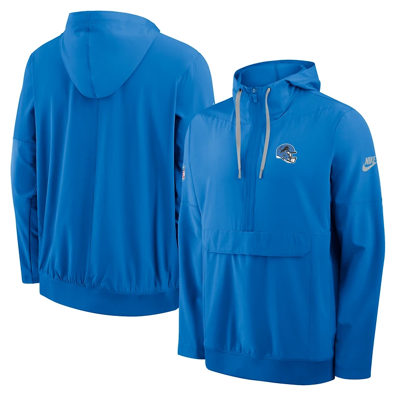 Men's Nike Blue Detroit Lions Alt Anorak Half-Zip Hooded Jacket