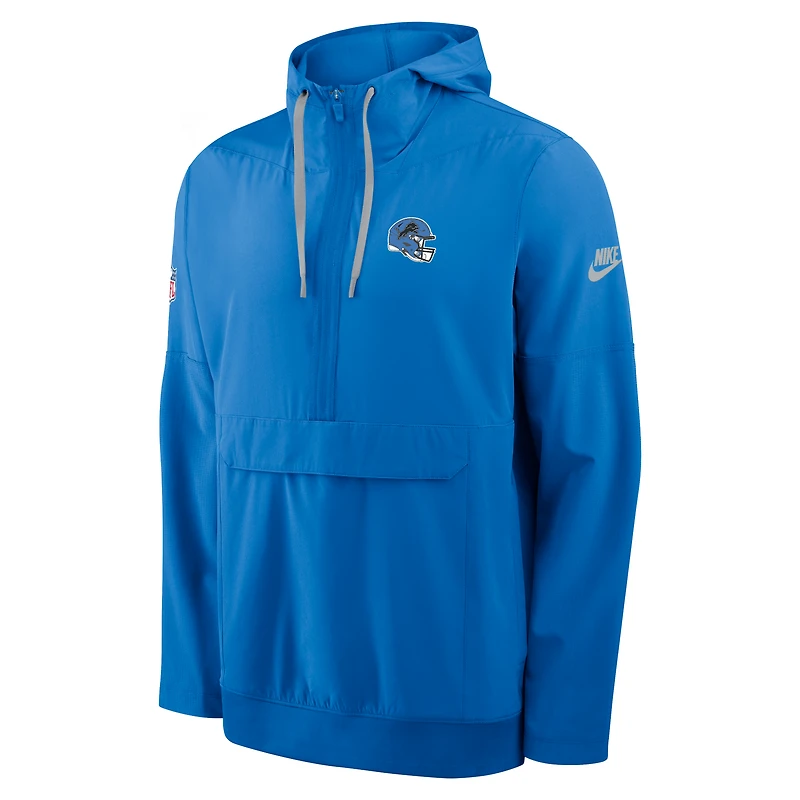 Veste anorak à demi-zip et capuche Nike Detroit Lions Alt bleue pour homme