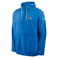 Veste anorak à demi-zip et capuche Nike Detroit Lions Alt bleue pour homme