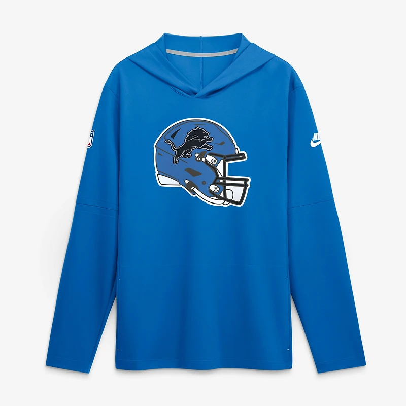 Men's Nike Blue Detroit Lions Alt Dri-FIT Hooded Long Sleeve T-Shirt