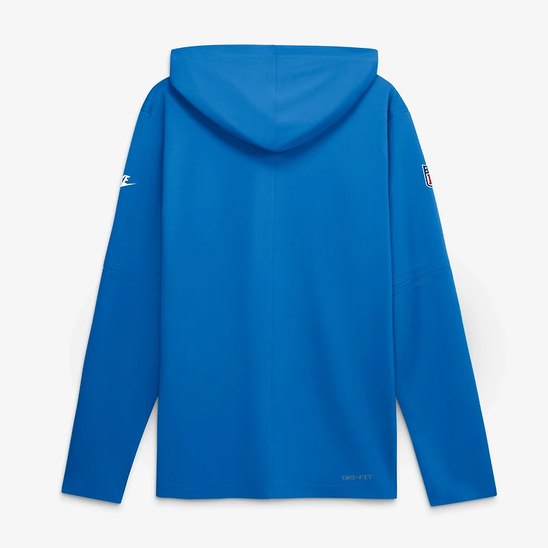 T-shirt à manches longues et capuche Nike Detroit Lions bleu Alt Dri-FIT pour homme