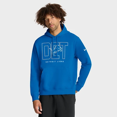 Men's Nike Blue Detroit Lions Busted Play Club Fleece Pullover Hoodie