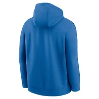 Sweat à capuche en molleton Nike bleu Detroit Lions Full Blitz Club pour homme
