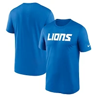 Men's Nike Blue Detroit Lions Primetime Legend Wordmark Performance T-Shirt