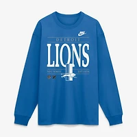 Men's Nike Blue Detroit Lions Red Zone Long Sleeve Max 90 T-Shirt