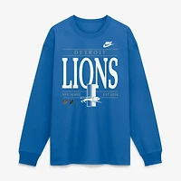 Men's Nike Blue Detroit Lions Red Zone Long Sleeve Max 90 T-Shirt
