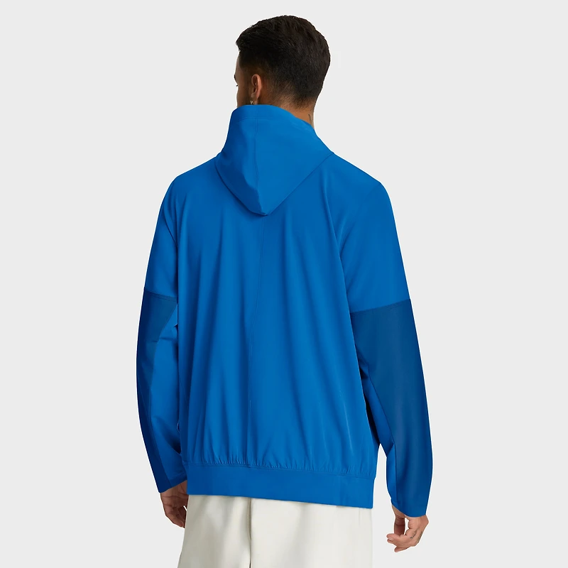 Veste à capuche Nike bleue Detroit Lions Sideline Anorak demi-zip pour homme