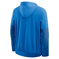 Veste à capuche Nike bleue Detroit Lions Sideline Anorak demi-zip pour homme