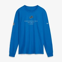 T-shirt à manches longues Nike Detroit Lions Sideline Bold Arch Star Dri-FIT pour homme, bleu