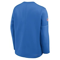 Men's Nike Blue Detroit Lions Sideline Coaches Midweight Therma-FIT Sweatshirt