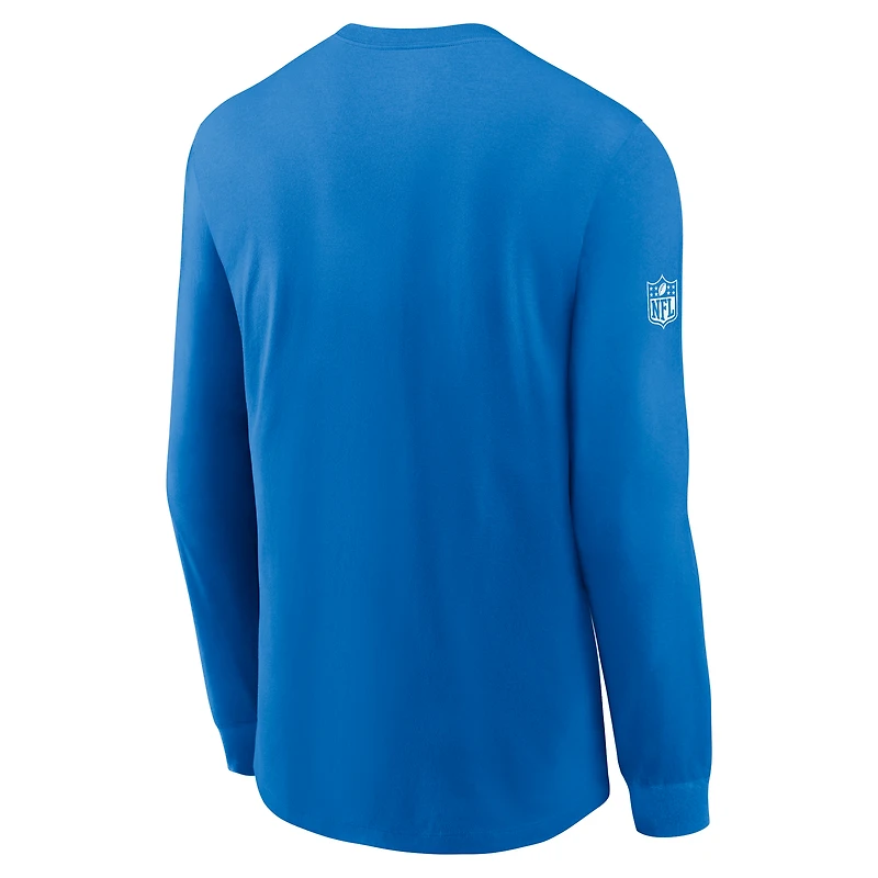 Men's Nike Blue Detroit Lions Sideline Dri-FIT Long Sleeve T-Shirt
