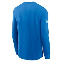 Men's Nike Blue Detroit Lions Sideline Dri-FIT Long Sleeve T-Shirt