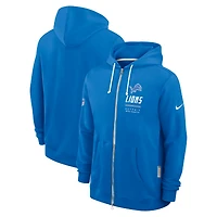 Sweat à capuche zippé Nike bleu Detroit Lions Sideline Standard Issue Dri-FIT pour homme