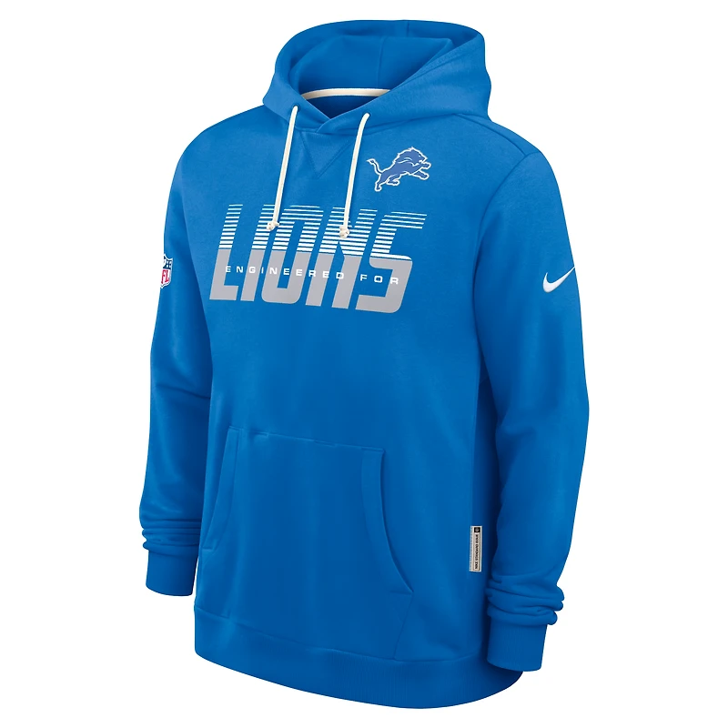 Sweat à capuche Nike Dri-FIT bleu Detroit Lions Sideline Standard Issue pour homme