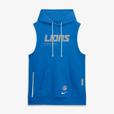 Men's Nike Blue Detroit Lions Sideline Standard Issue Dri-FIT Sleeveless Hoodie