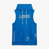 Men's Nike Blue Detroit Lions Sideline Standard Issue Dri-FIT Sleeveless Hoodie