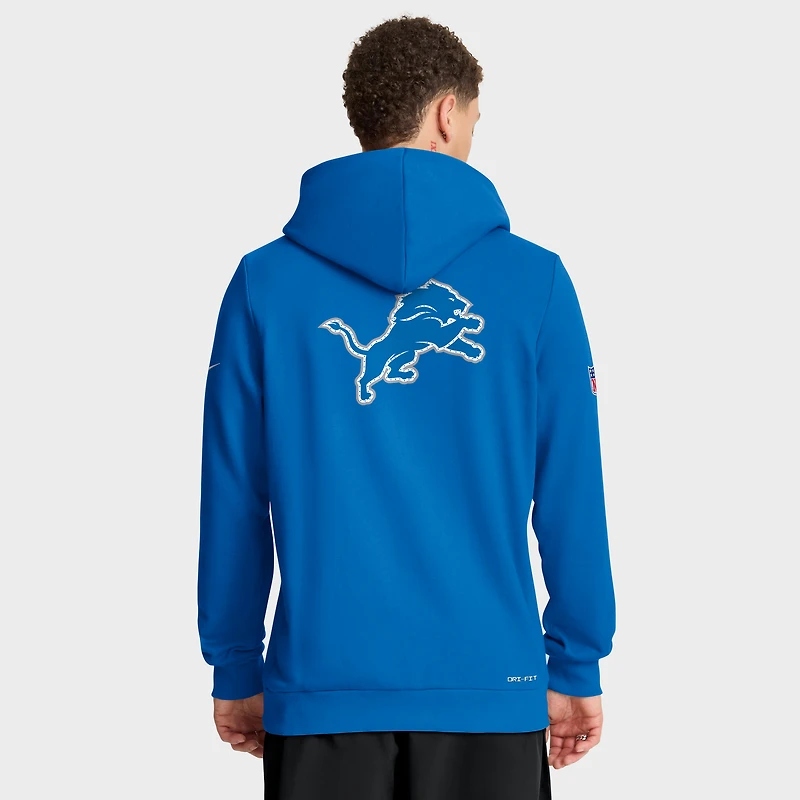 Men's Nike Blue Detroit Lions Sideline Standard Issue Utility Player Dri-FIT Full-Zip Hoodie