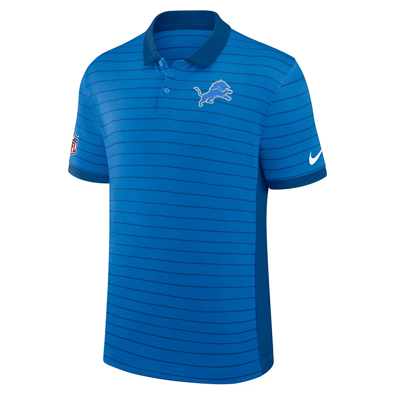 Men's Nike Blue Detroit Lions Sideline Victory Stripe Dri-FIT Polo