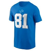 Men's Nike Calvin Johnson Blue Detroit Lions Retired Name & Number T-Shirt