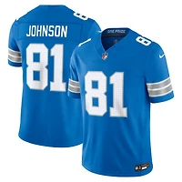 Maillot Nike Calvin Johnson bleu Detroit Lions Vapor F.U.S.E. pour homme, édition limitée et cousue, retiré du marché