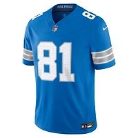Maillot Nike Calvin Johnson bleu Detroit Lions Vapor F.U.S.E. pour homme, édition limitée et cousue, retiré du marché
