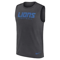 Débardeur Nike Primetime Legend Performance Muscle pour homme, couleur charbon, Detroit Lions