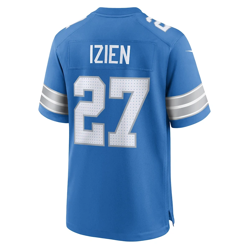 Maillot de match Nike Christian Izien bleu des Lions Détroit pour homme