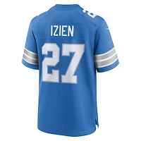 Maillot de match Nike Christian Izien bleu des Lions Détroit pour homme