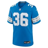 Men's Nike Chuck Clark Blue Detroit Lions Team Game Jersey