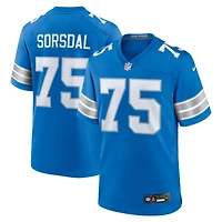 Maillot de match Nike Colby Sorsdal bleu pour homme des Lions Détroit