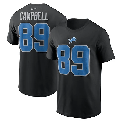 Men's Nike Dan Campbell Black Detroit Lions Retired Name & Number T-Shirt