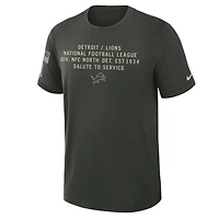 Men's Nike Dark Green Detroit Lions 2025 Salute to Service Sideline Slub Dri-FIT T-Shirt