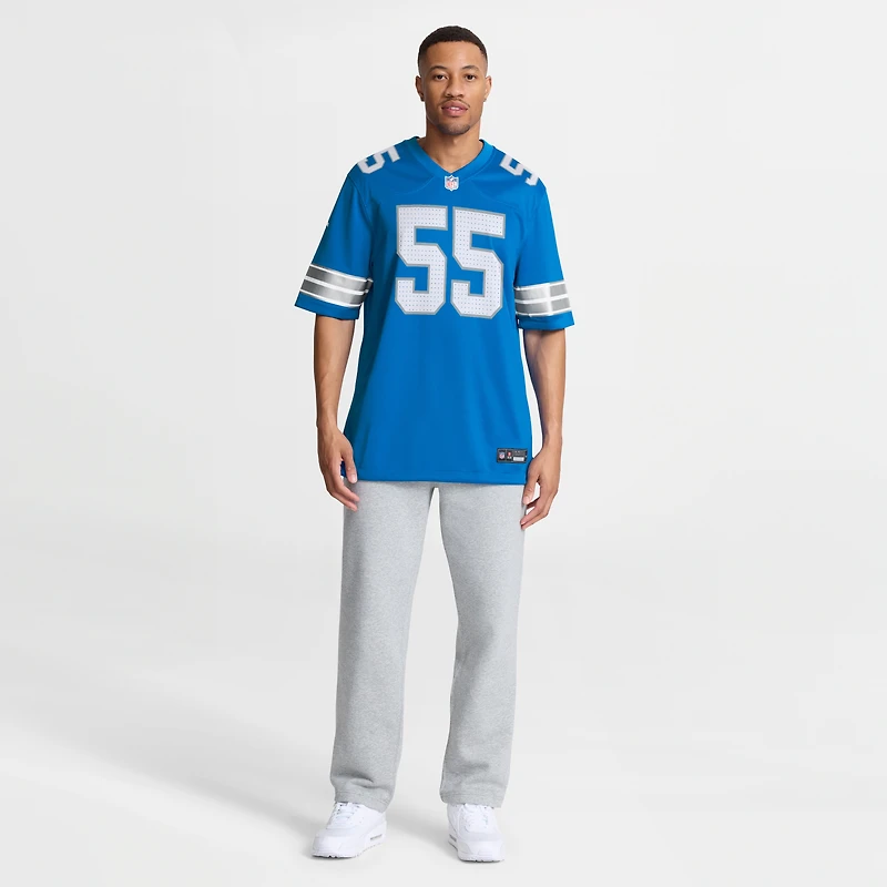 Men's Nike Derrick Barnes Blue Detroit Lions Team Game Jersey