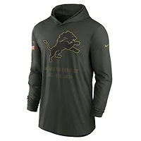 Men's Nike Forest Green Detroit Lions 2025 Salute to Service Sideline Dri-FIT Lightweight Hooded Pullover