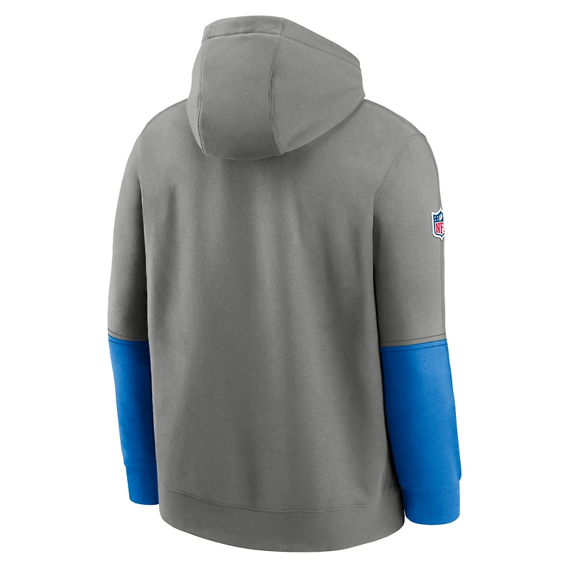 Sweat à capuche Nike gris Detroit Lions 2024 Sideline Club pour homme