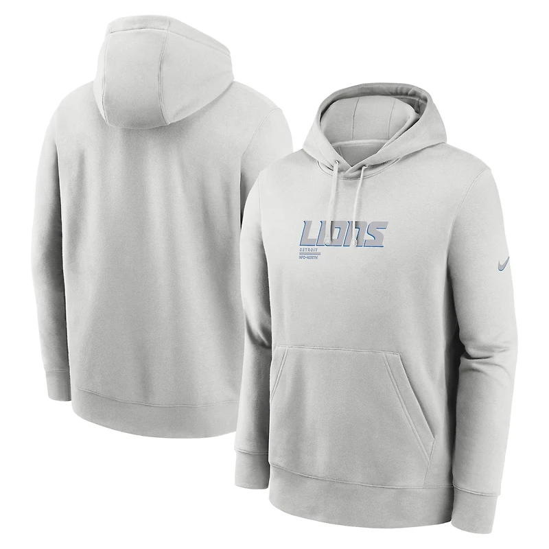 Sweat à capuche Nike gris Detroit Lions Edge Pack French Terry Club pour homme