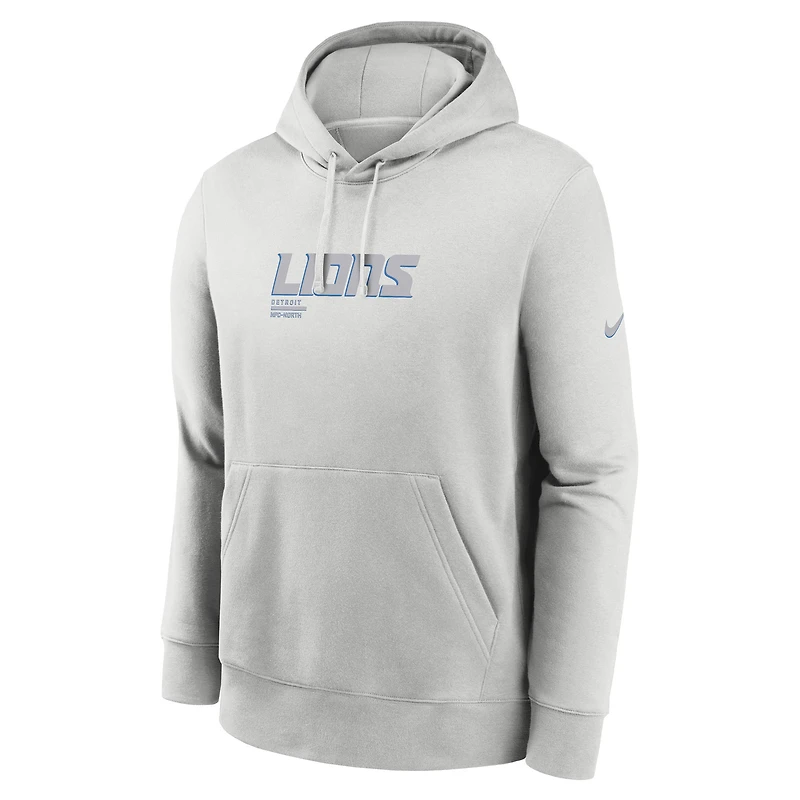 Sweat à capuche Nike gris Detroit Lions Edge Pack French Terry Club pour homme