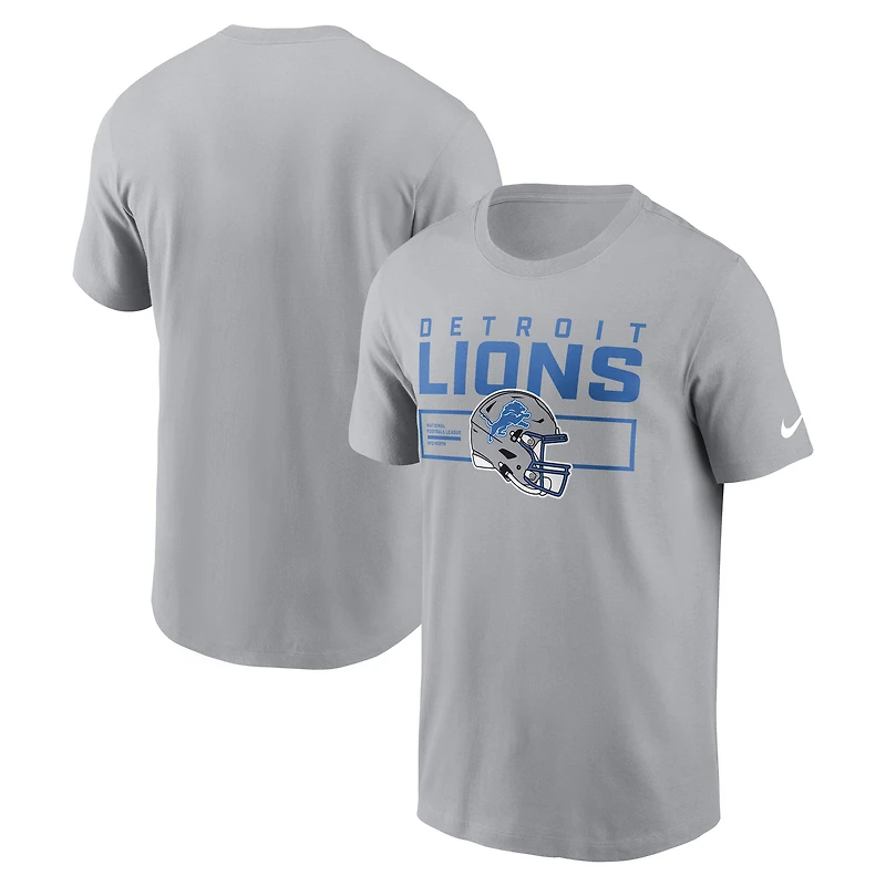 Men's Nike Gray Detroit Lions Primetime Helmet Essential T-Shirt