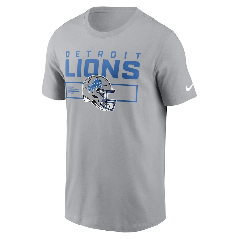 Men's Nike Gray Detroit Lions Primetime Helmet Essential T-Shirt