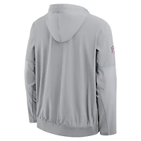 Men's Nike Gray Detroit Lions Sideline Anorak Half-Zip Hooded Jacket