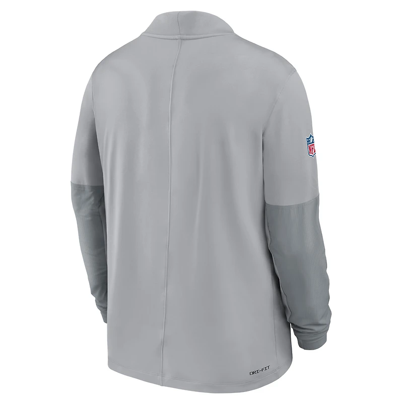 Men's Nike Gray Detroit Lions Sideline Dri-FIT Half-Zip Pullover
